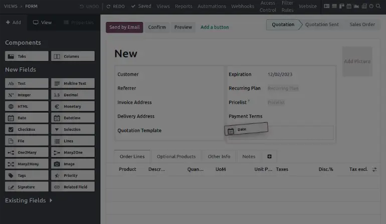 طراحی سامانه و فرم های دلخواه ماژول استودیو